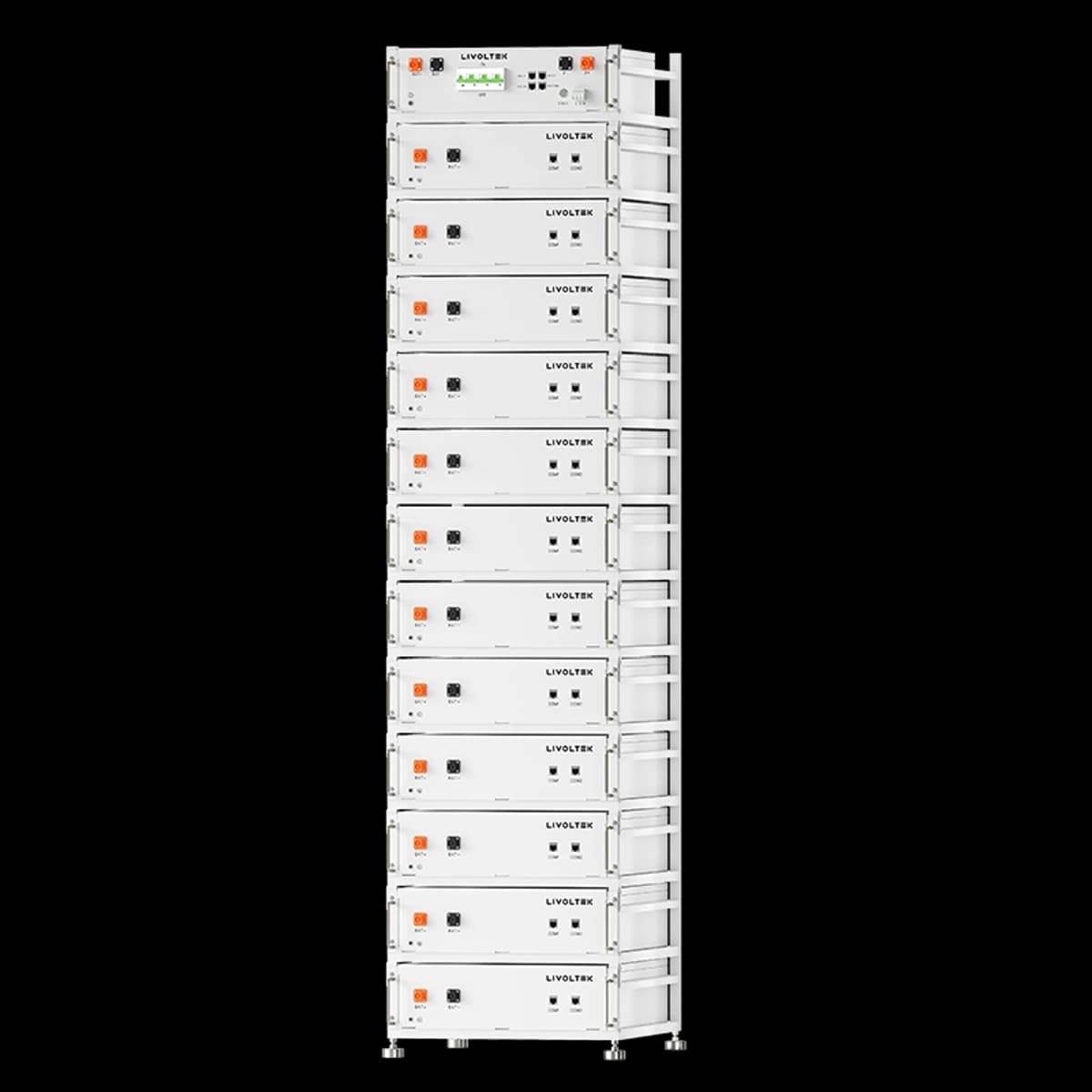 Livoltek HV LiFePO4 Battery 30kWh, 307.2V 100Ah — rack system view (official series photograph)