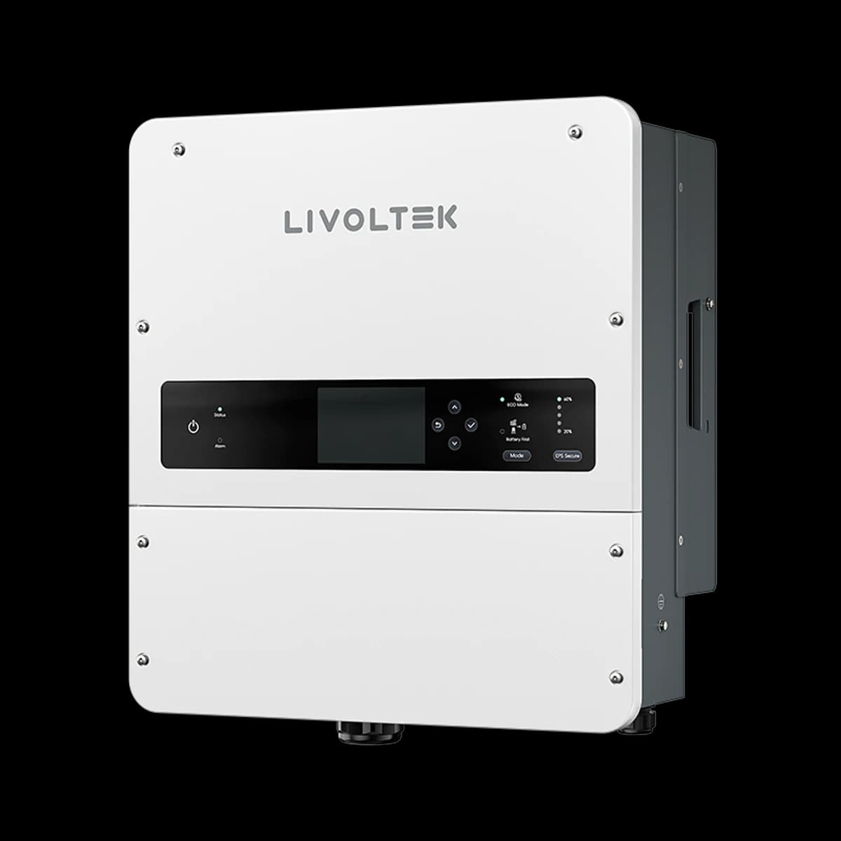 Livoltek 12kW 48V Off-Grid Inverter with AFCI and Wi-Fi — three-quarter view (official series photograph)