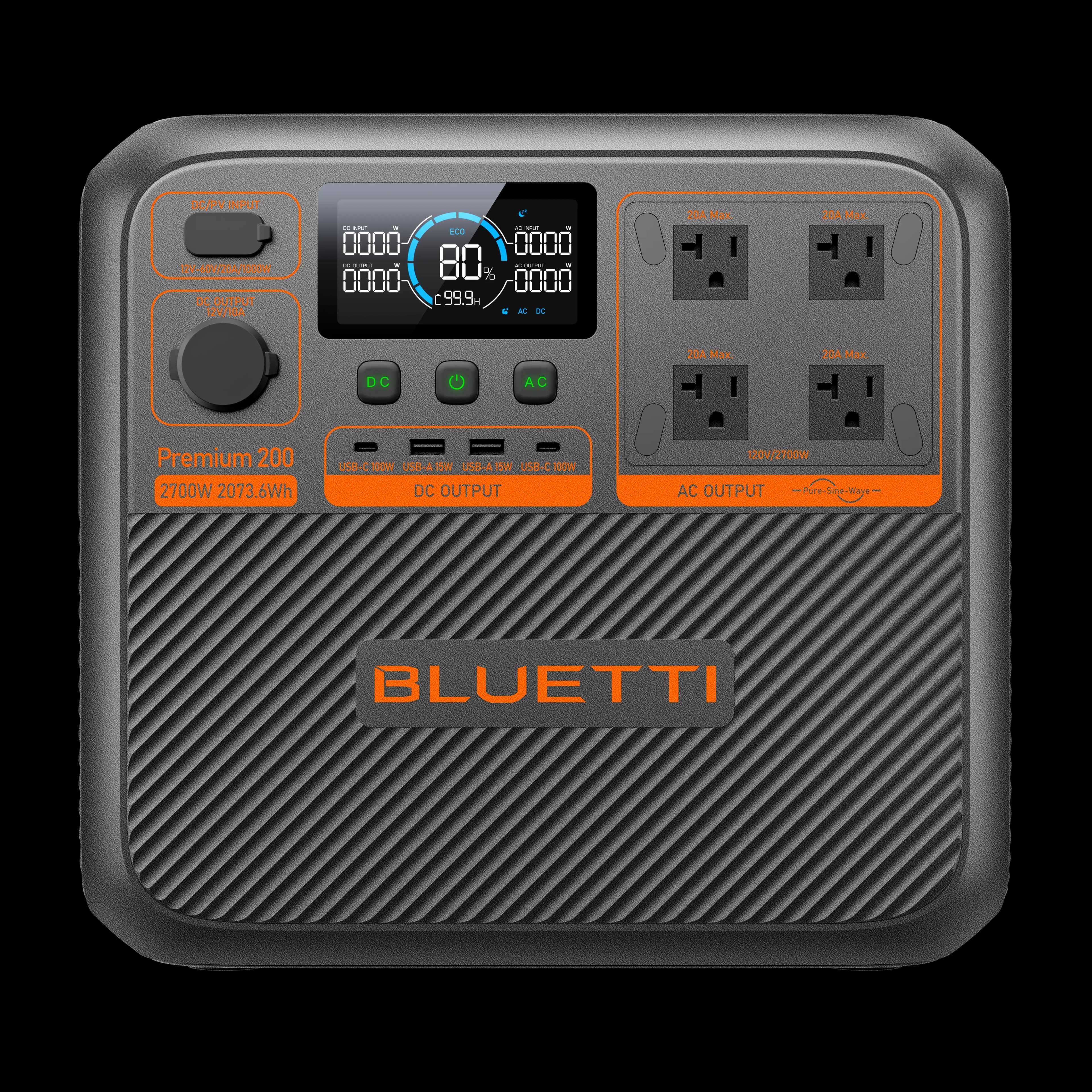 Bluetti Premium 200 portable power station, front view