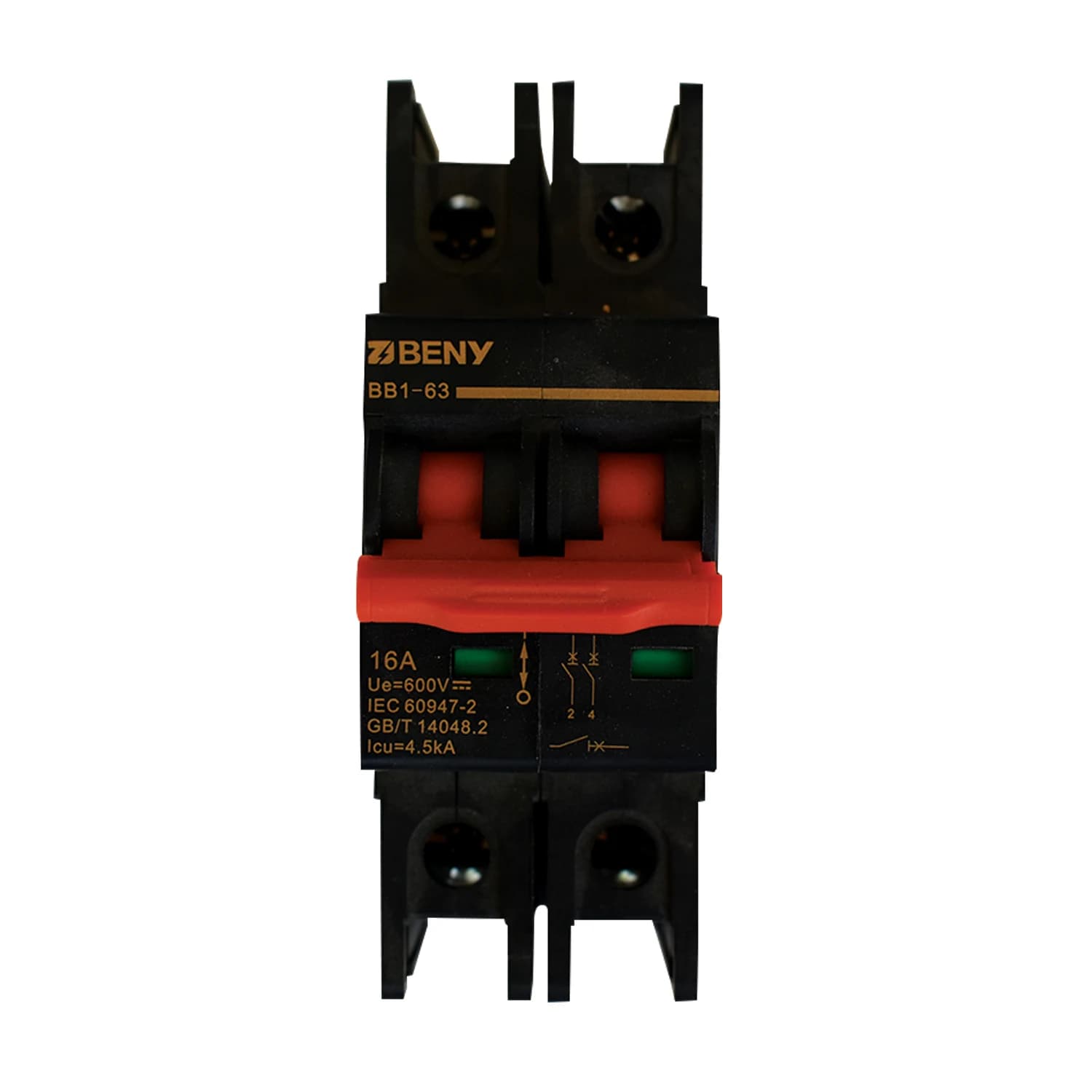 2-Pole PV/DC Breaker 16A — front view