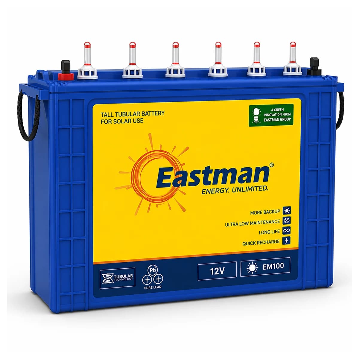 SOLAR TALL 220AH 12V EASTMAN TUBULAR, product photograph