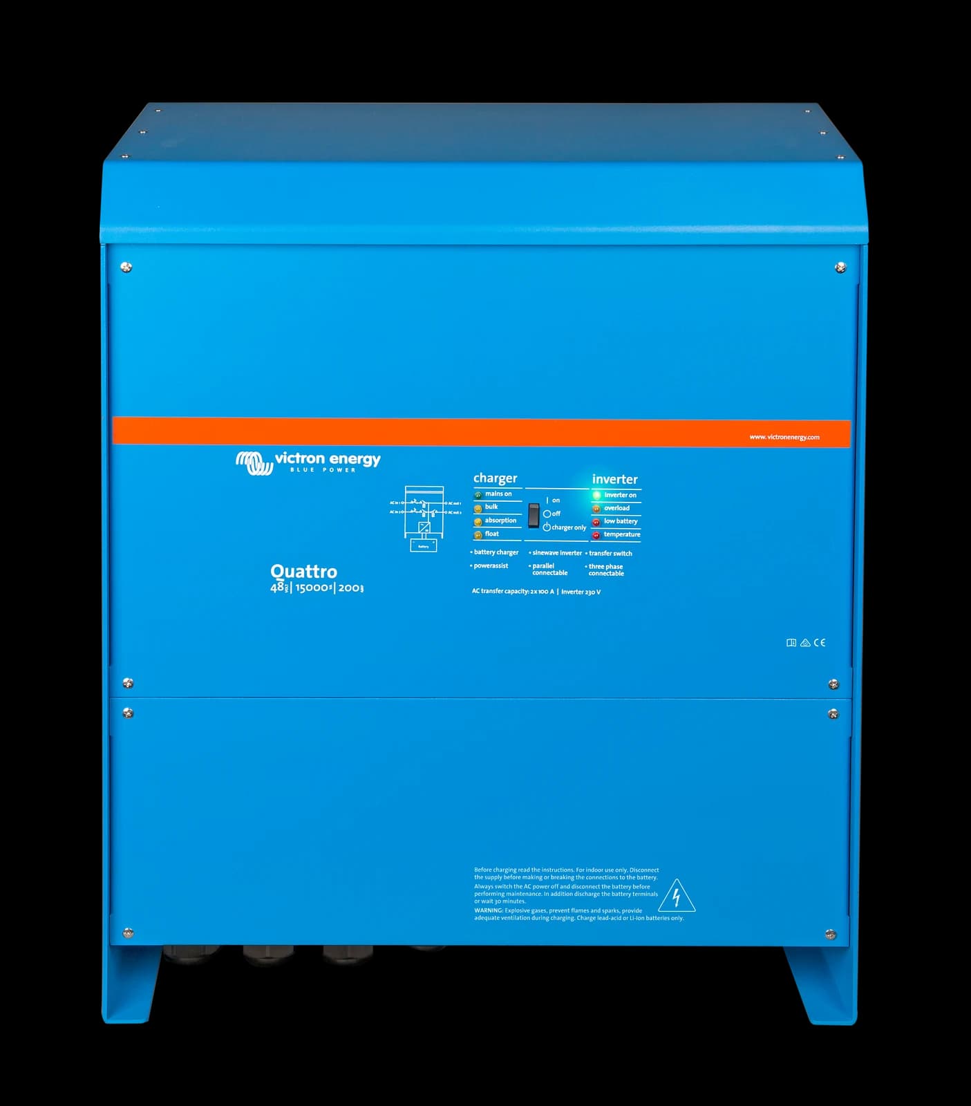 Quattro 48/15000 Inverter Charger — front view