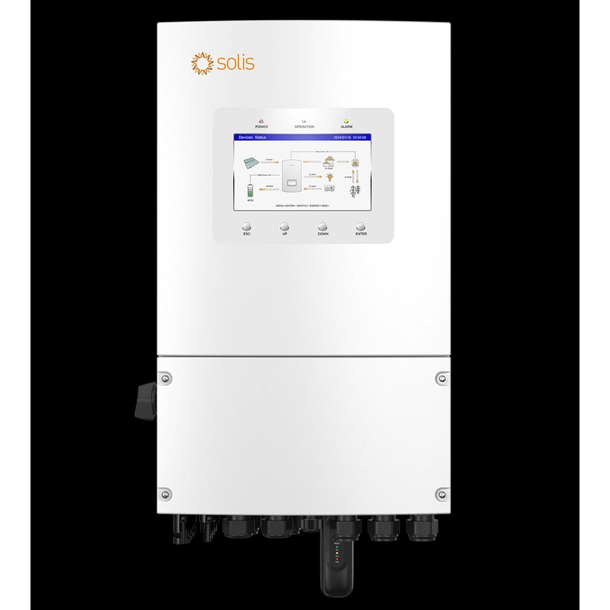 Solis S6-EH 1P LV 8kW Hybrid Inverter — front view (official series photograph)