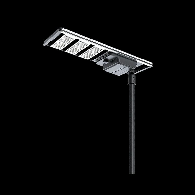 Hexing All-in-One Solar Street Light 80W (N) — pole-mounted view (official series photograph)